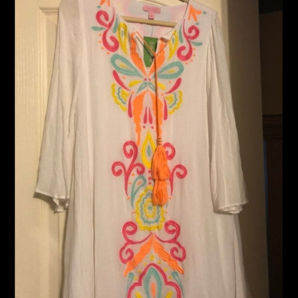 Lilly Pulitzer Ellie Flowy Tunic Dress Too Much Bubbly Small New Summer NWT $198